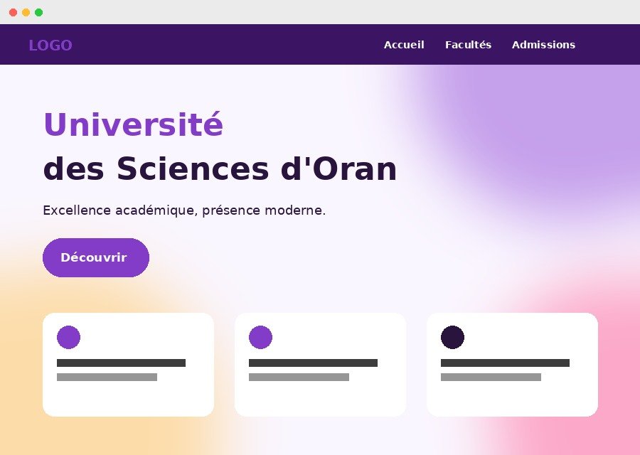Exemple de site pour université